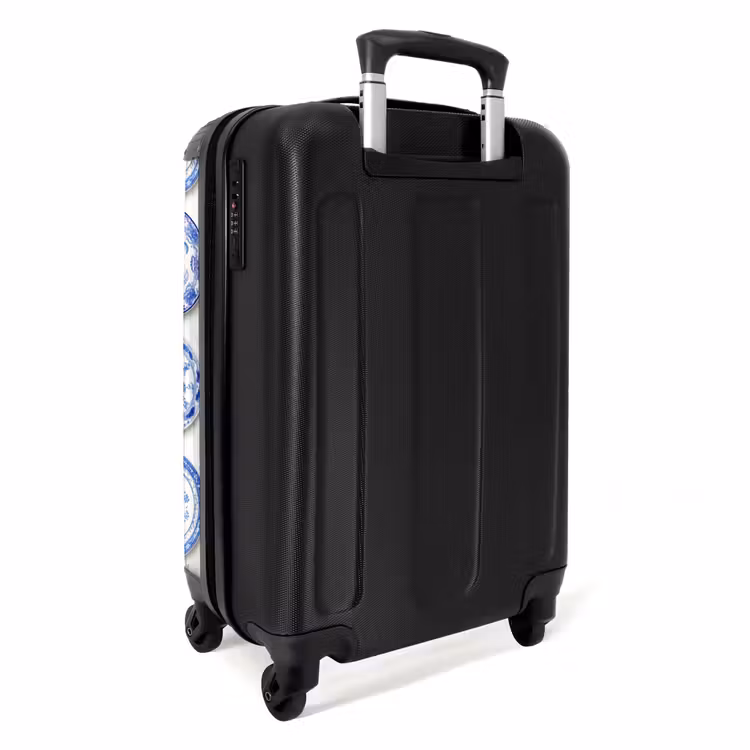 Valise - Assiettes - Fleurs - Motif - Bleu — 4