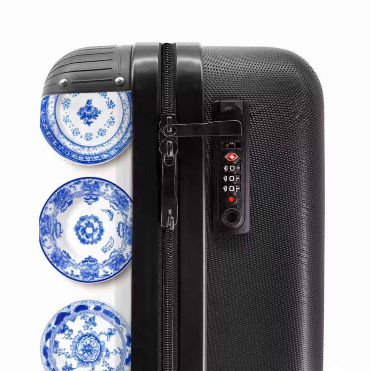 Valise - Assiettes - Fleurs - Motif - Bleu — 6