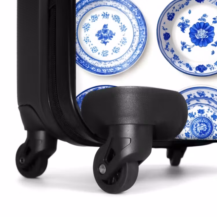 Valise - Assiettes - Fleurs - Motif - Bleu — 7