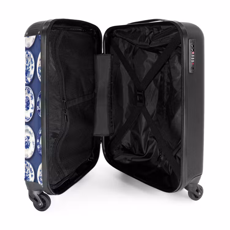 Valise - Assiettes - Floral - Bleu — 5