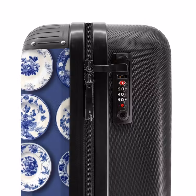 Valise - Assiettes - Floral - Bleu — 6