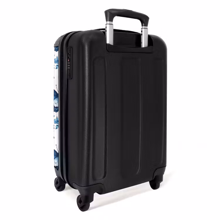 Valise - Bleu - Papillons - Fleurs - Blanc — 4