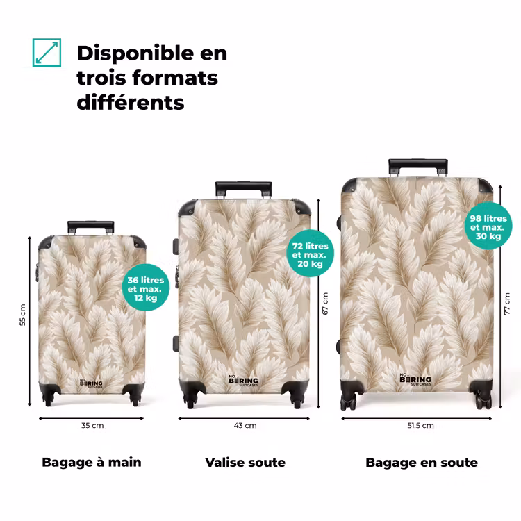 Valise - Botanique - Motif - Beige — 3