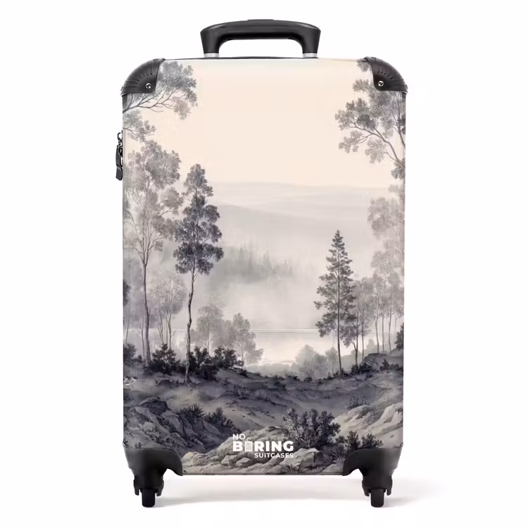 Valise - Brume - Paysage de montagne - Illustration — 1