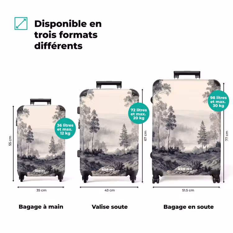 Valise - Brume - Paysage de montagne - Illustration — 3