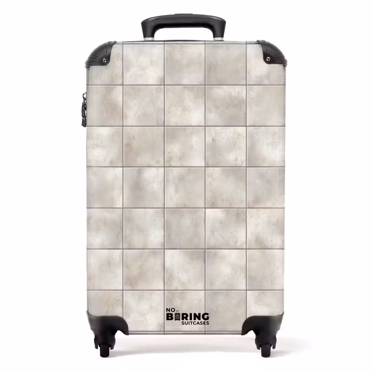 Valise - Carreaux - Naturels - Gris — 1