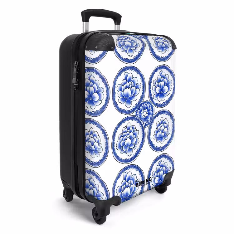 Valise - Cercles - Fleurs - Bleu — 2