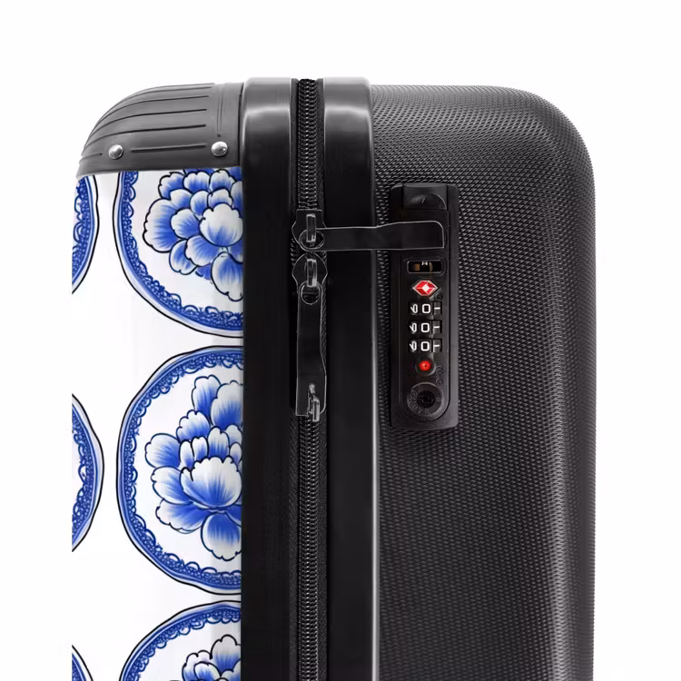 Valise - Cercles - Fleurs - Bleu — 6