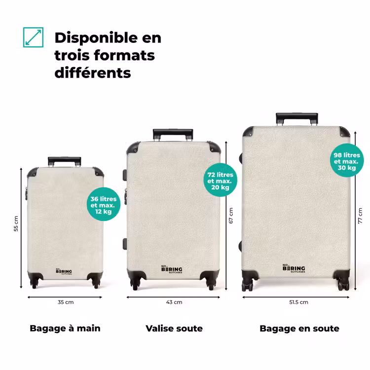 Valise - Couleur sable - Moderne - Lisse — 3