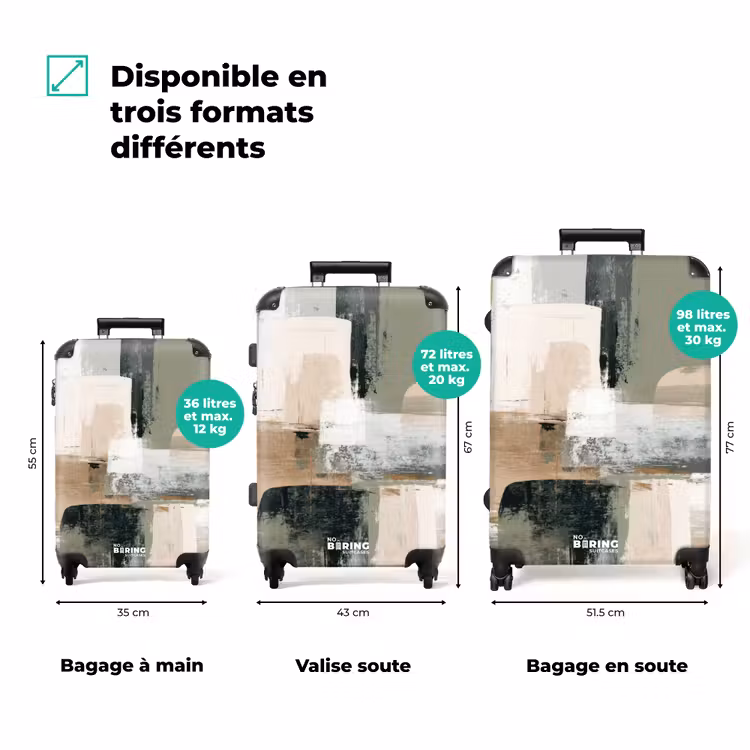 Valise - Coups de pinceau - Abstrait - Tons de terre — 3