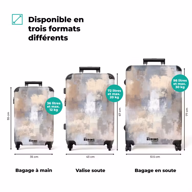 Valise - Coups de pinceau - Peinture - Beige — 3