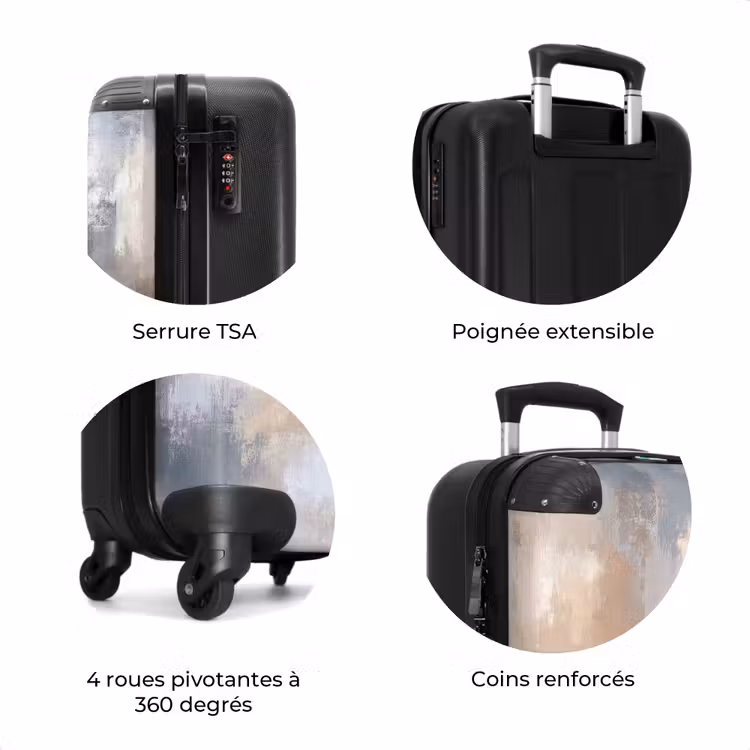 Valise - Coups de pinceau - Peinture - Beige — 8