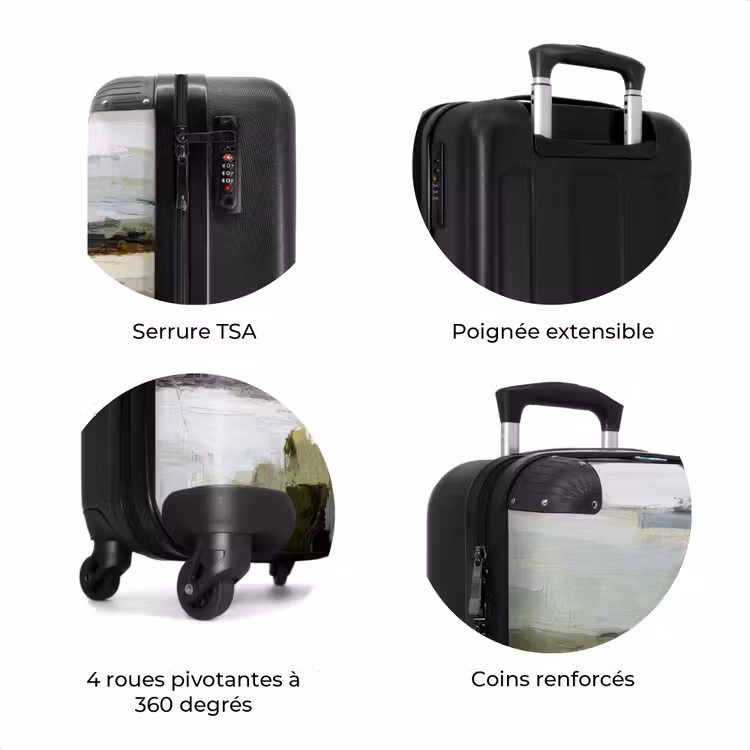 Valise - Coups de pinceau - Vert - Abstrait - Japandi — 8