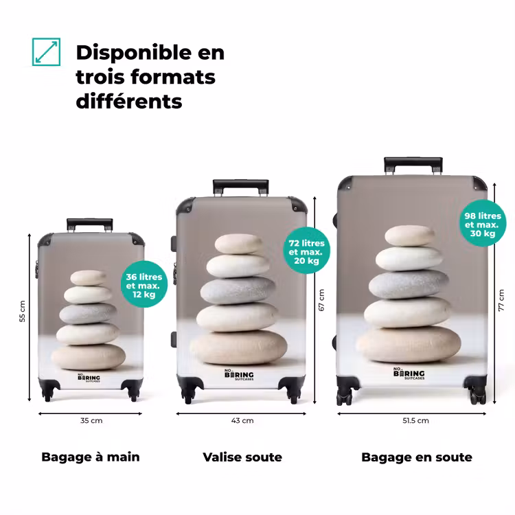 Valise - Empilés - Pierres - Gris — 3