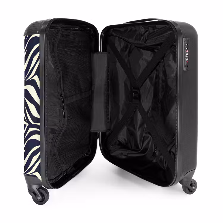 Valise - Feuilles - Bleu - Motif - Blanc — 5