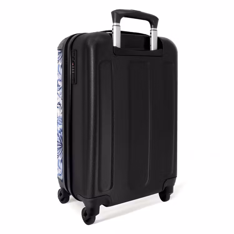 Valise - Fleurs - Bleu - Motif - Blanc — 4