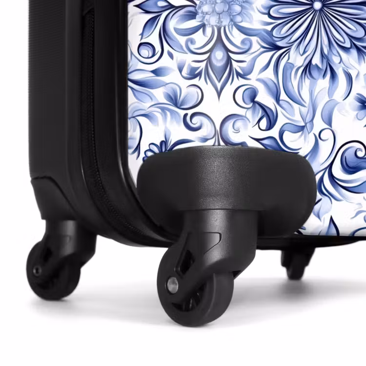 Valise - Fleurs - Bleu - Motif - Blanc — 7