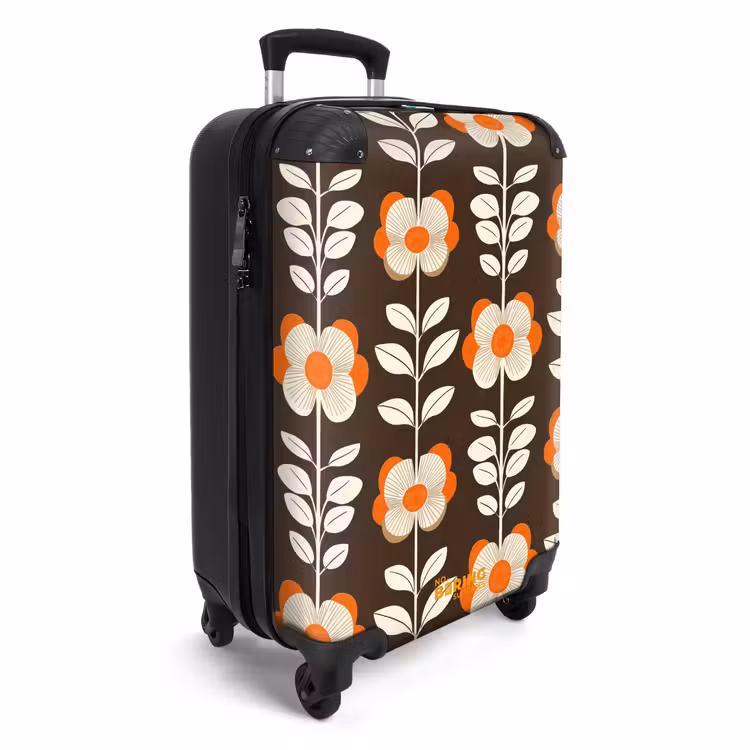 Valise - Fleurs - Rétro - Marron — 2