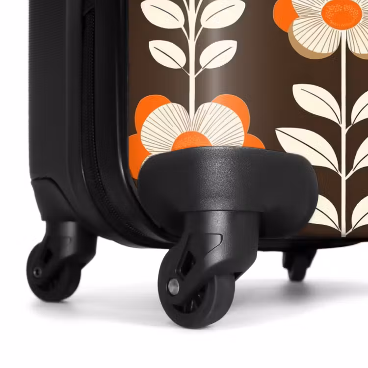 Valise - Fleurs - Rétro - Marron — 7