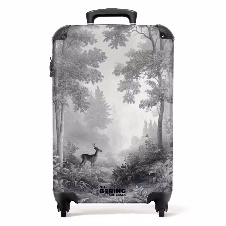 Valise - Forêt - Cerf - Noir - Blanc — 1