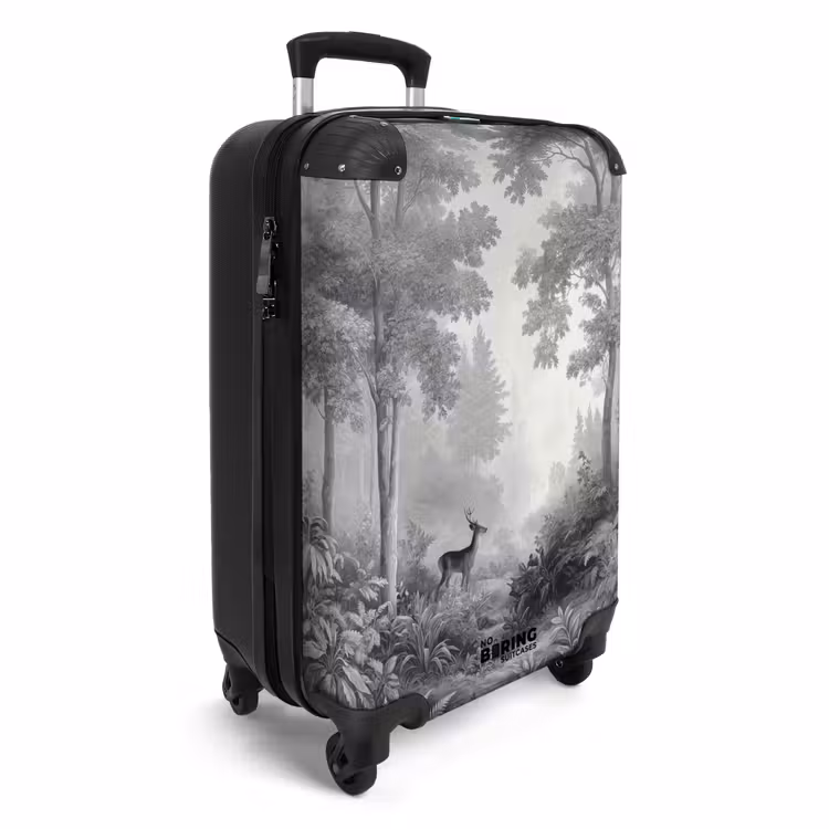 Valise - Forêt - Cerf - Noir - Blanc — 2