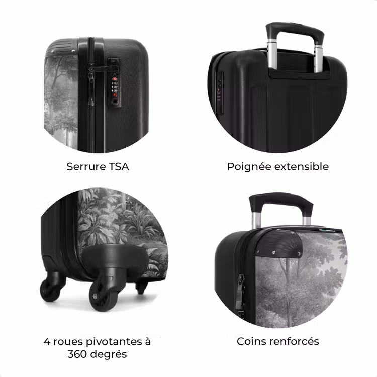 Valise - Forêt - Cerf - Noir - Blanc — 8