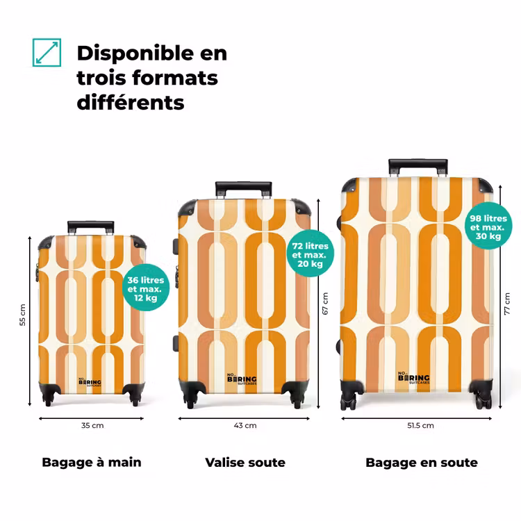 Valise - Forme en U - Rétro - Orange — 3
