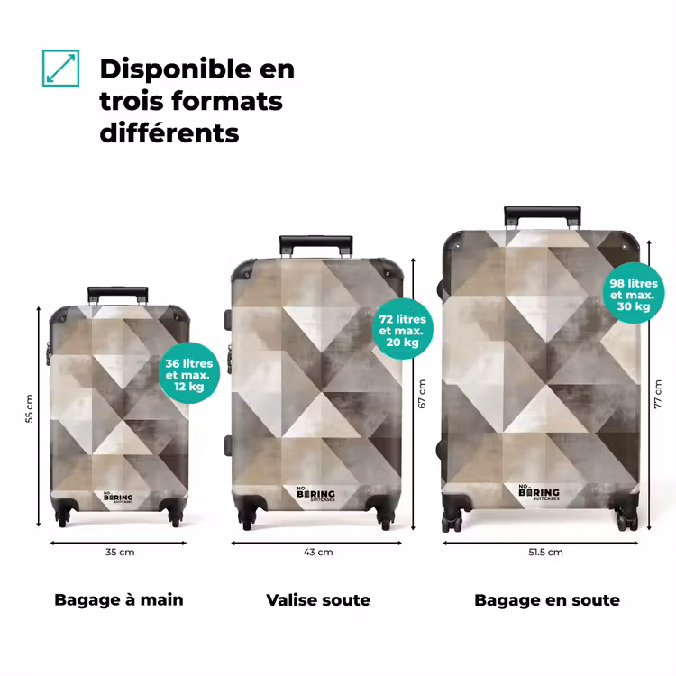 Valise - Géométrique - Motif - Tons de terre — 3