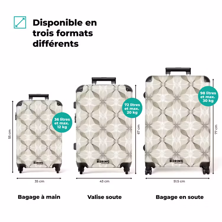 Valise - Graphique - Motif - Gris — 3