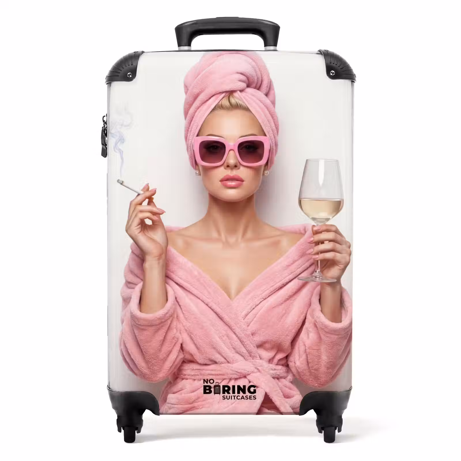 Valise - Femme - Rose - Vin - Lunettes de soleil — 1