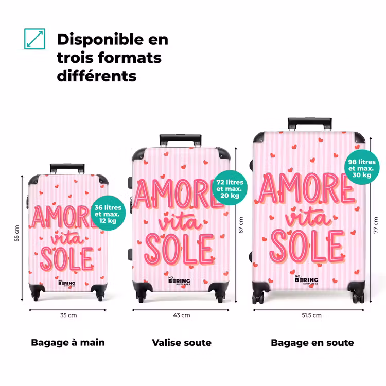 Valise - Amore vita sole - Pink - Hearts — 3