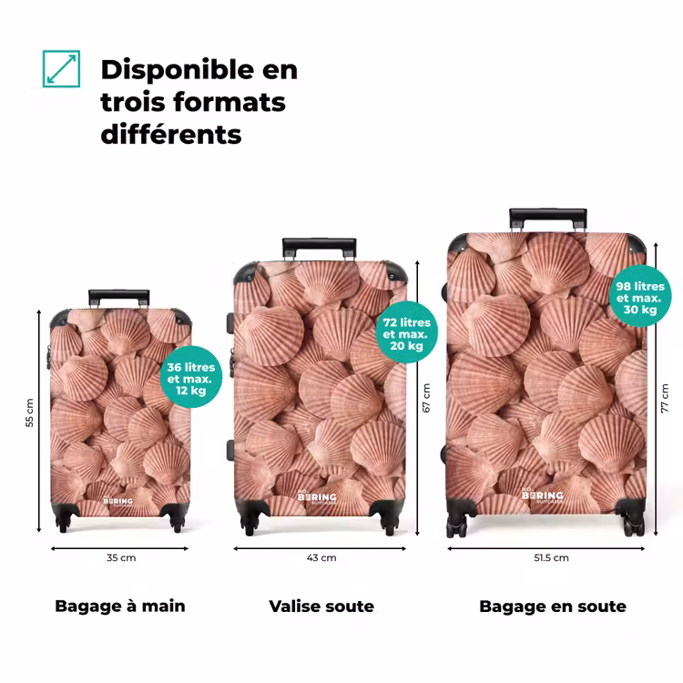 Valise - Coquillages - Motif - Rose — 3