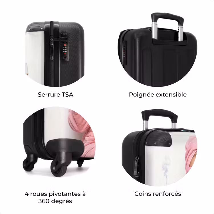 Valise - Femme - Rose - Vin - Lunettes de soleil — 8