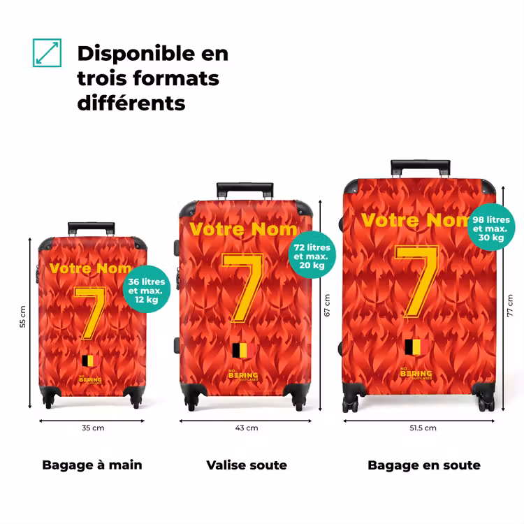 Valise avec nom - Maillot extérieur de la Belgique — 3