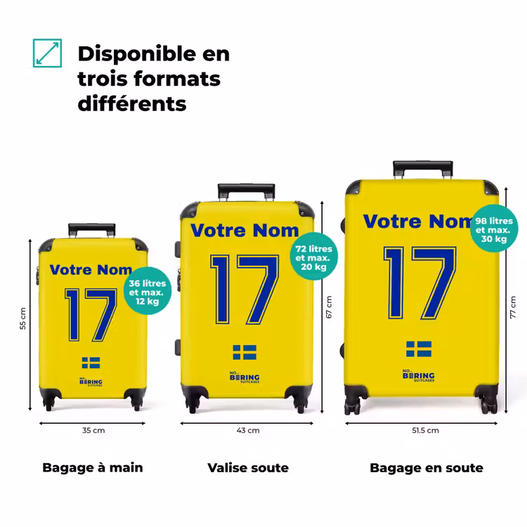 Valise avec nom - Maillot domicile de la Suède — 3