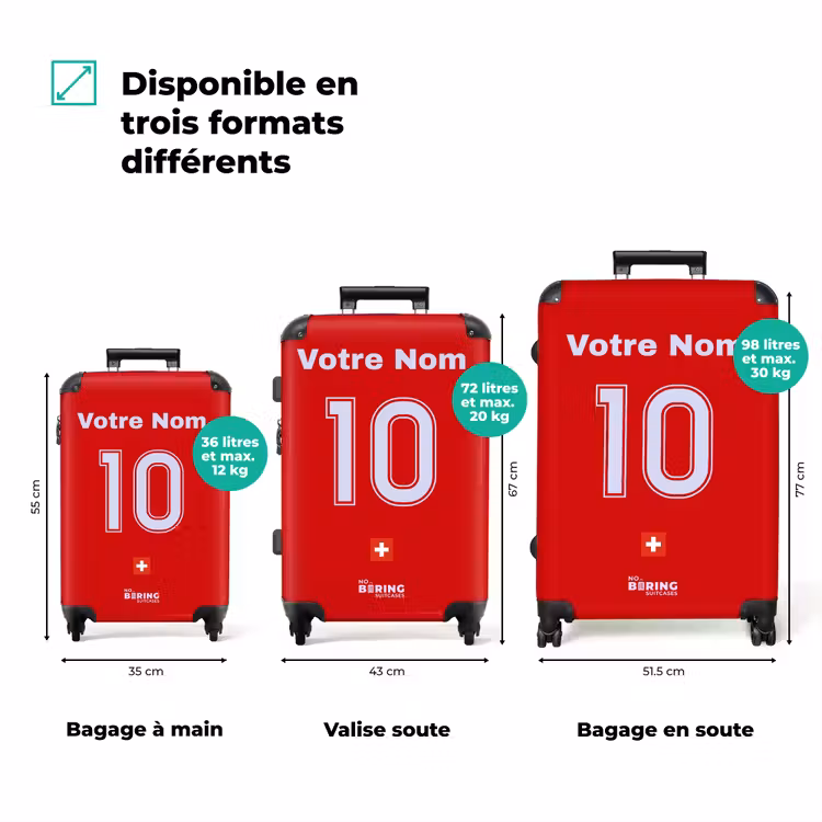 Valise avec nom - Maillot domicile de la Suisse — 3