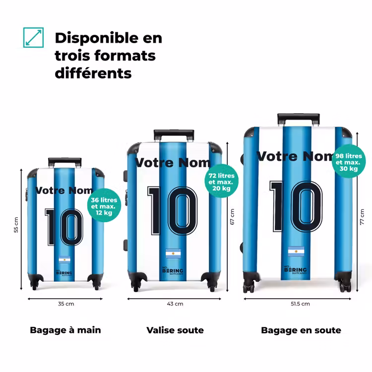 Valise avec nom - Maillot domicile de l'Argentine — 3