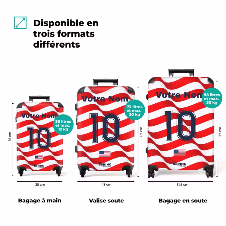 Valise avec nom - Maillot domicile des États-Unis — 3