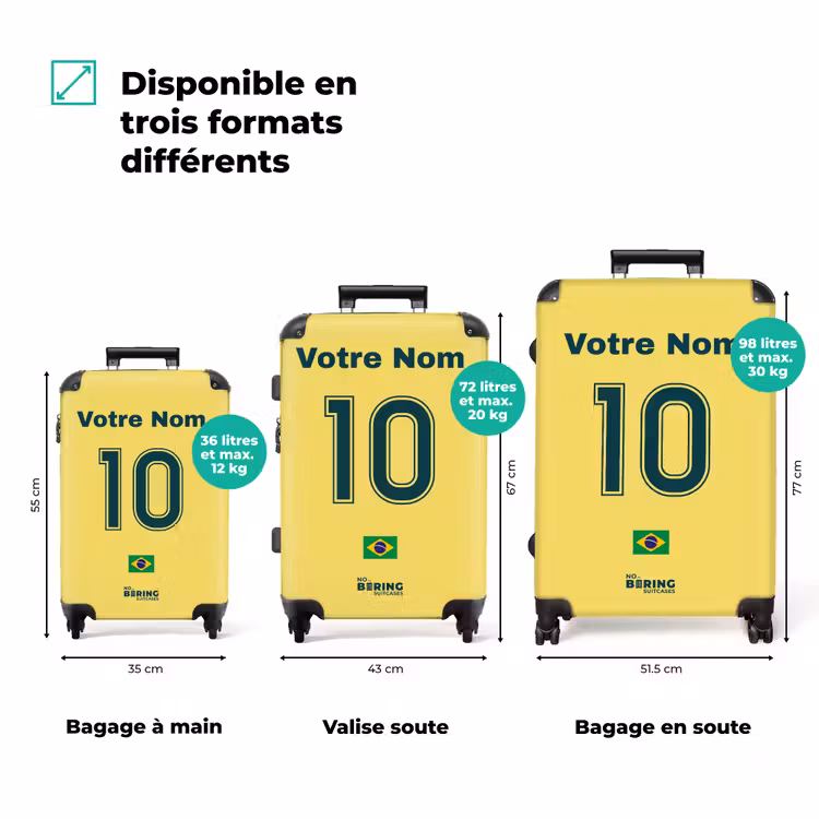 Valise avec nom - Maillot domicile du Brésil — 3