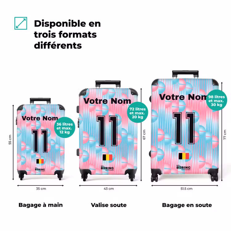 Valise avec nom - Maillot extérieur de la Belgique — 3