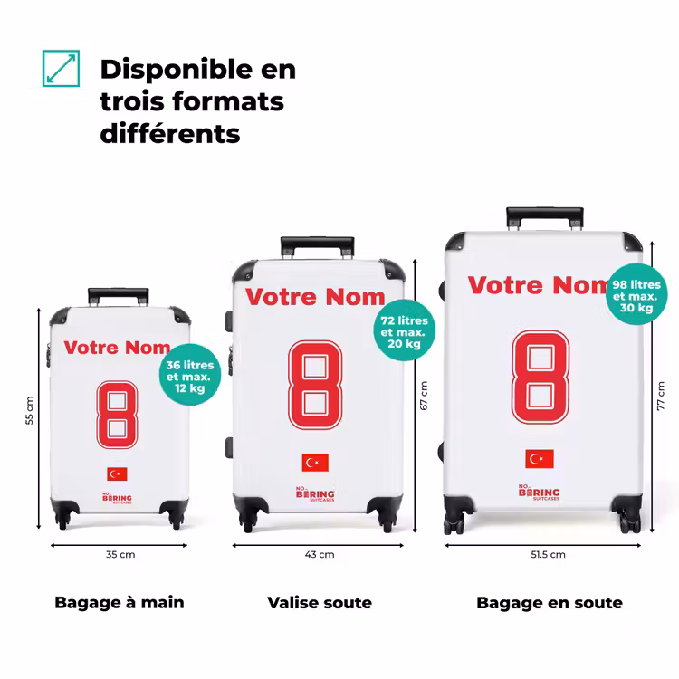 Valise avec nom - Maillot extérieur de la Turquie — 3
