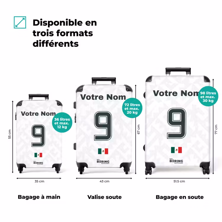 Valise avec nom - Maillot extérieur du Mexique — 3