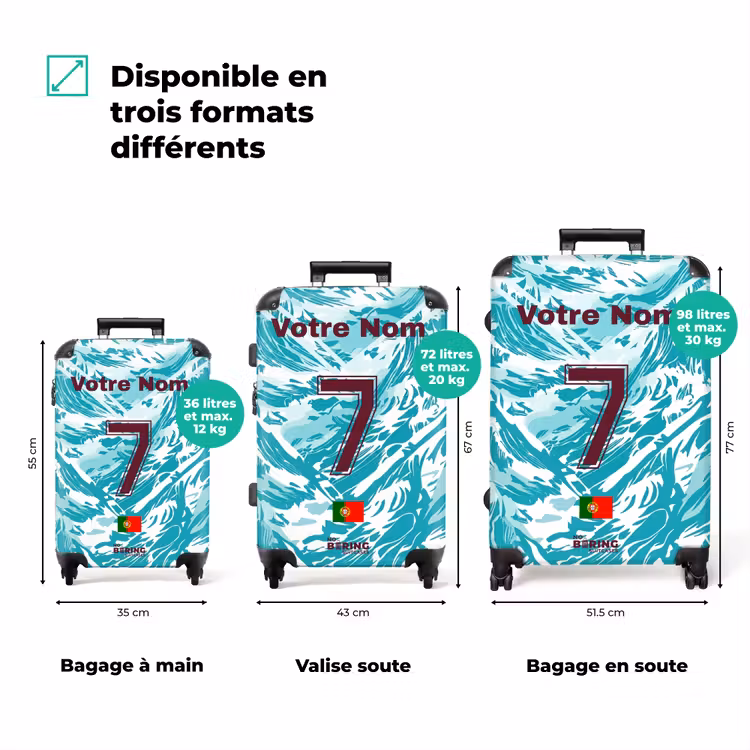 Valise avec nom - Maillot extérieur du Portugal — 3
