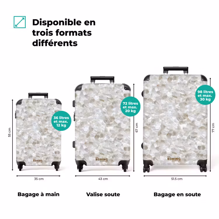 Valise - Blanc - Traits de pinceau - Effet de relief — 3