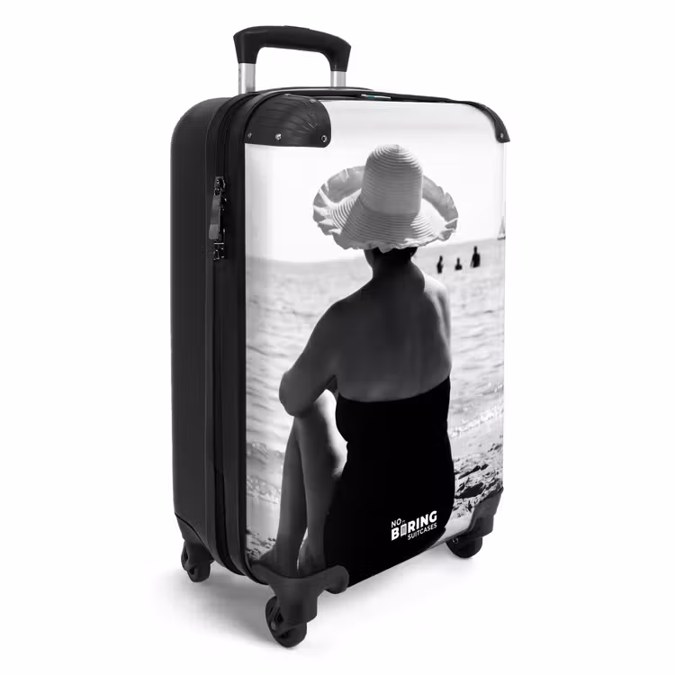 Valise - Chapeau de soleil - Plage - Noir - Blanc — 2