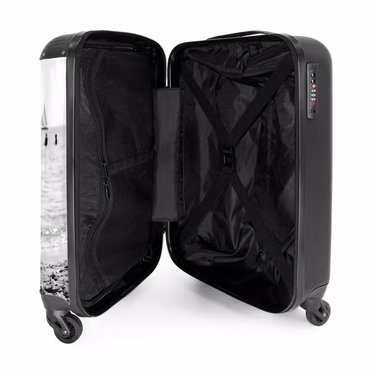 Valise - Chapeau de soleil - Plage - Noir - Blanc — 5