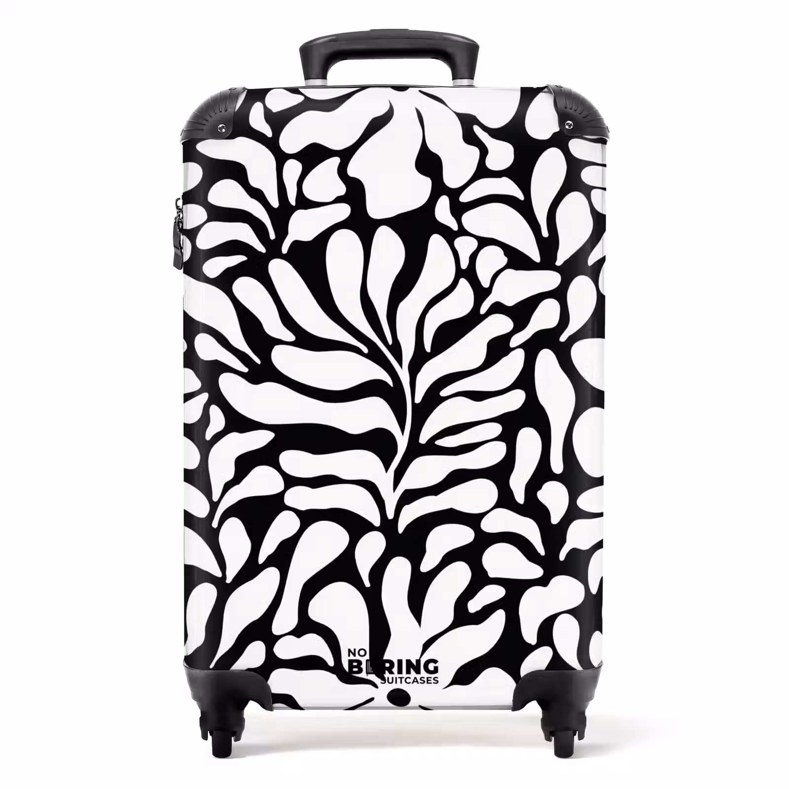 Valise - Abstrait - Motif floral noir et blanc — 1