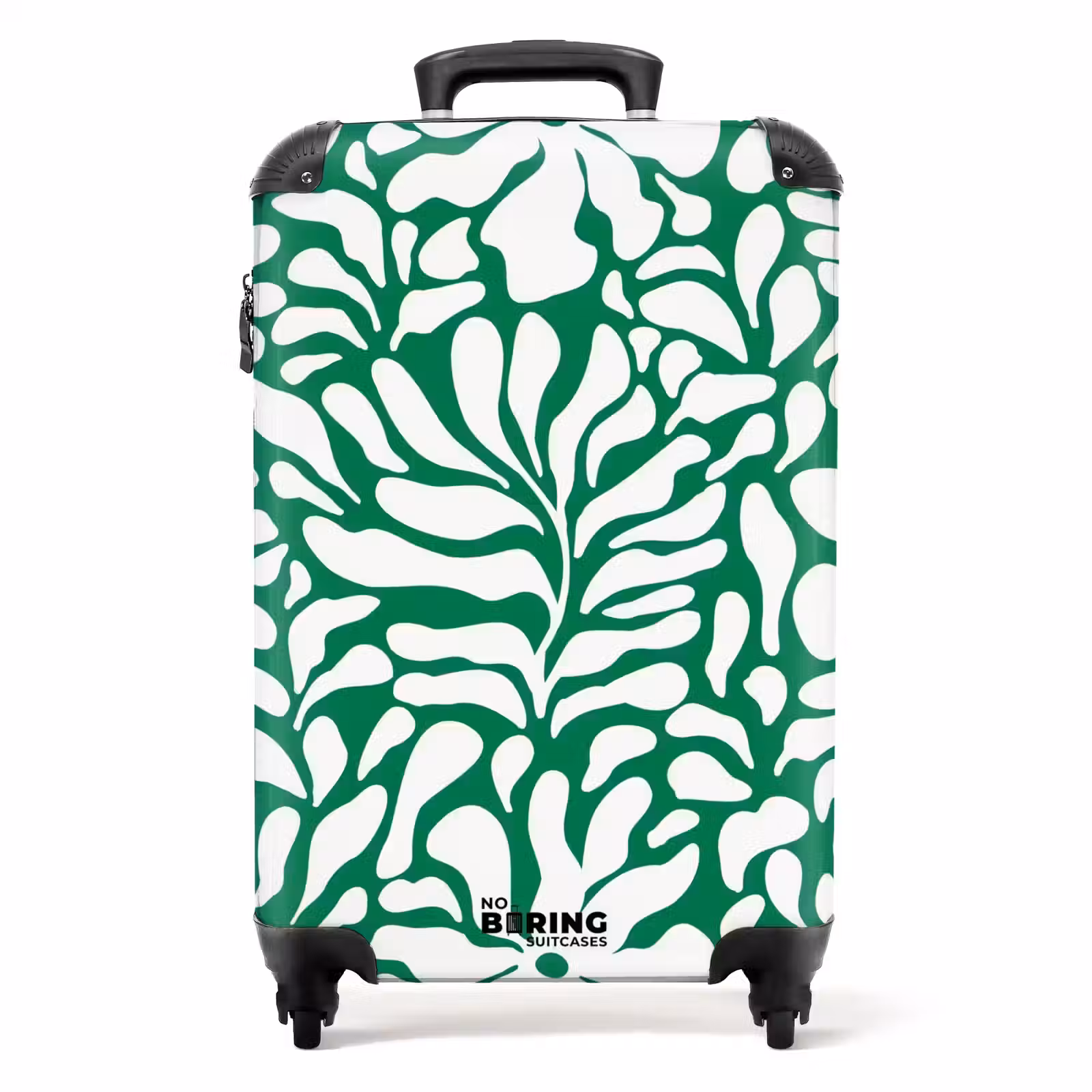 Valise - Abstrait - Motif floral vert/blanc — 1