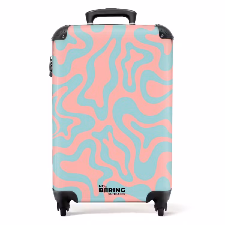 Valise - Abstrait - Bleu organique/rose — 1