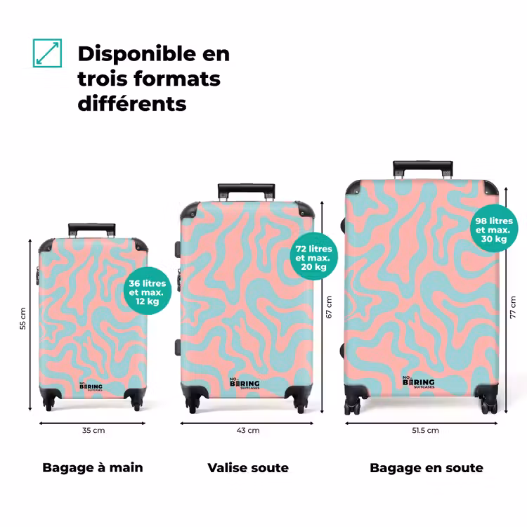 Valise - Abstrait - Bleu organique/rose — 3